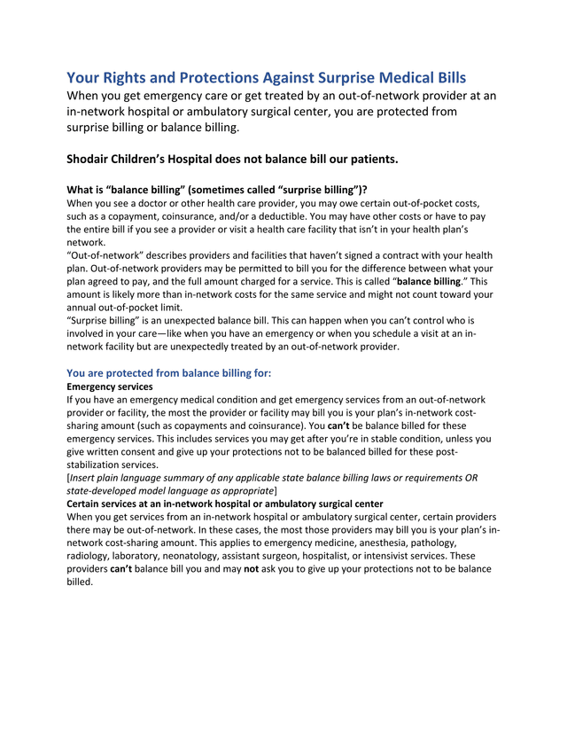 Your Rights And Protections Against Surprise Medical Bills screenshot