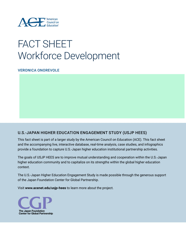 U.S. Japan Higher Education Engagement Study (USJP HEES) Fact Sheet screenshot