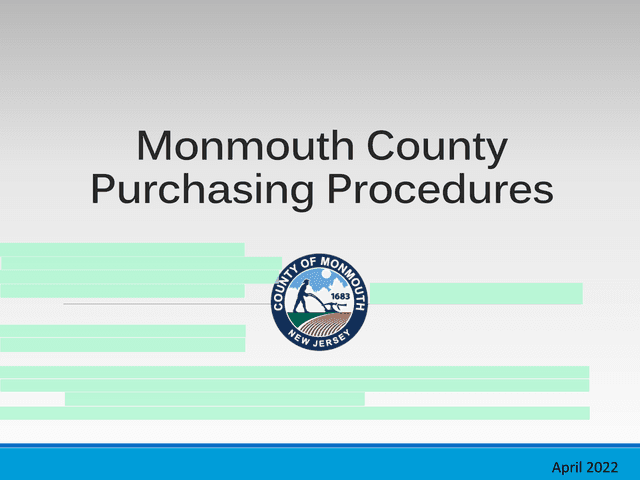 Monmouth County Purchasing Procedures screenshot