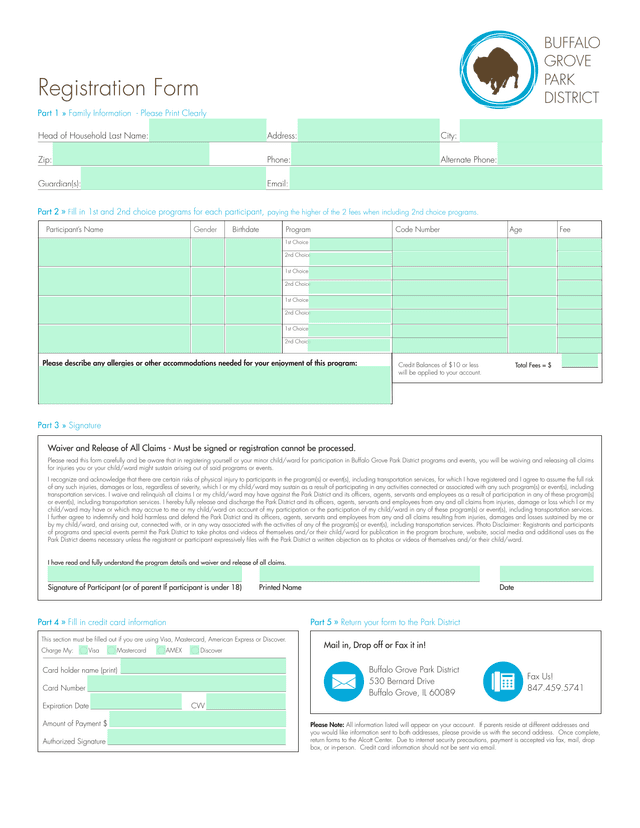 Registration Form screenshot
