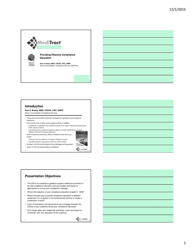 Providing Effective Compliance Education screenshot