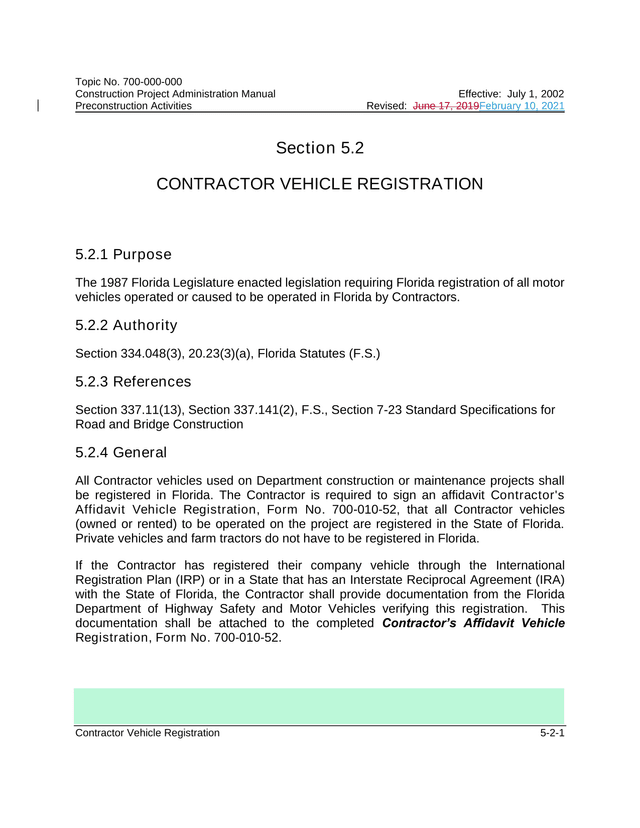 Contractor Vehicle Registration screenshot