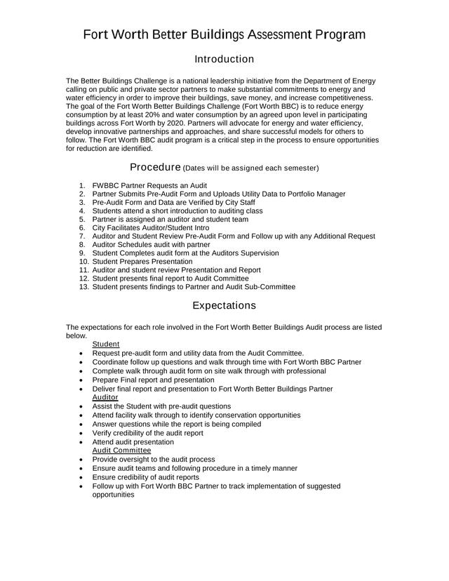 Fort Worth Better Buildings Assessment Program screenshot