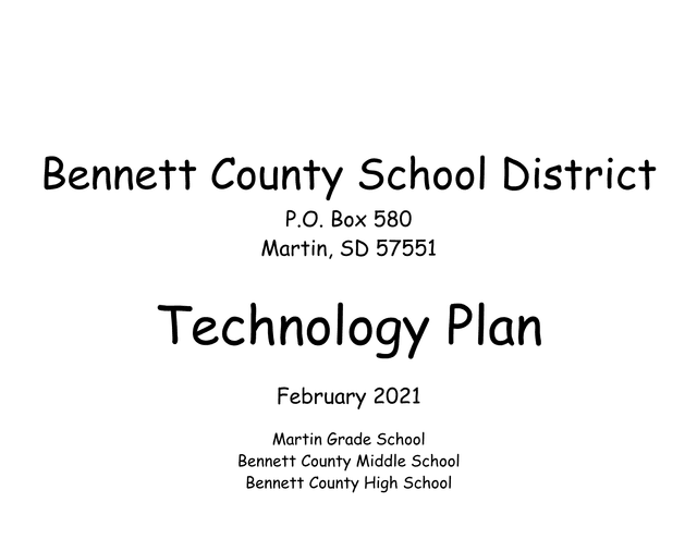 Bennett County School District Technology Plan screenshot