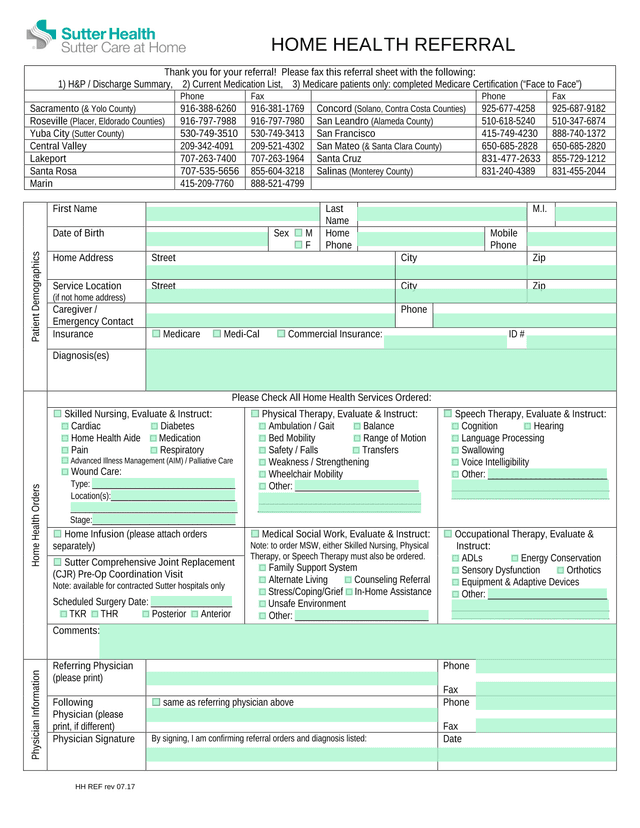 Home Health Referral screenshot