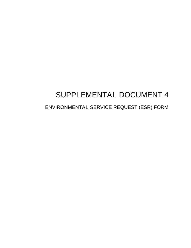 Environmental Service Request (ESR) Form screenshot
