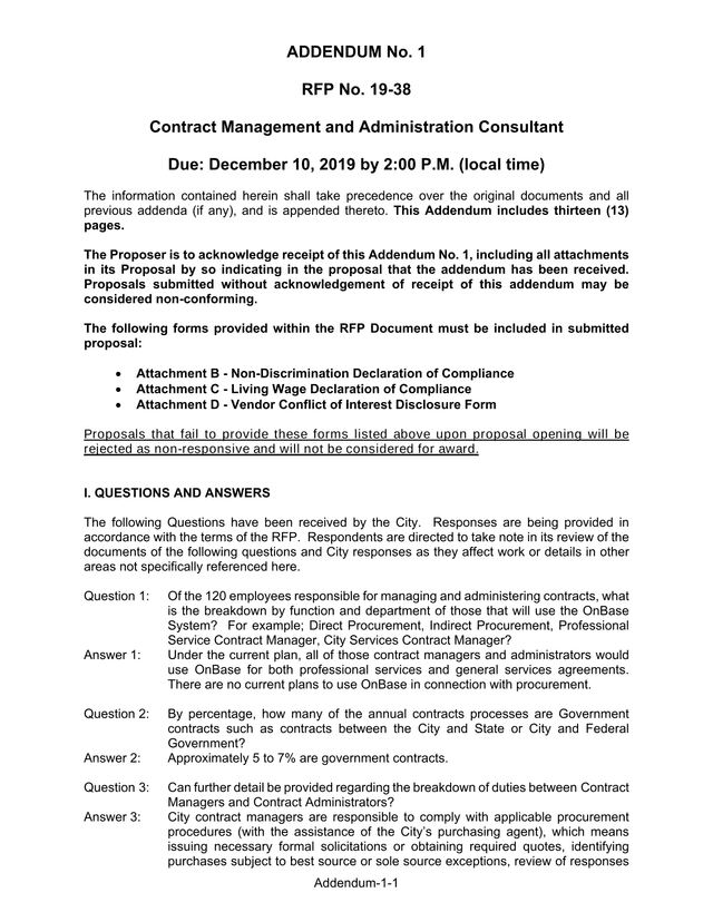 Addendum No. 1   RFP No. 19 38 screenshot