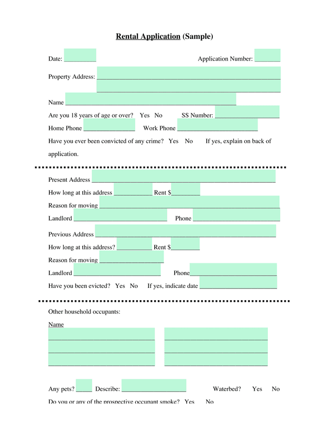 Rental Application (Sample) screenshot