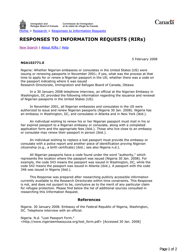 Nigeria Passport Issuance And Renewal Information screenshot