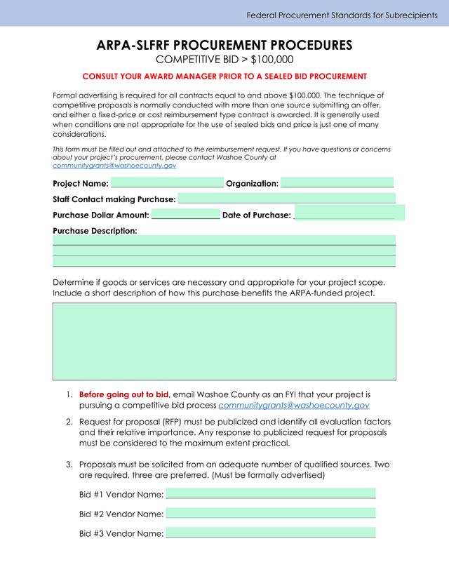 Federal Procurement Standards For Subrecipients screenshot