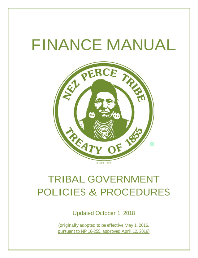 Tribal Government Finance Manual screenshot