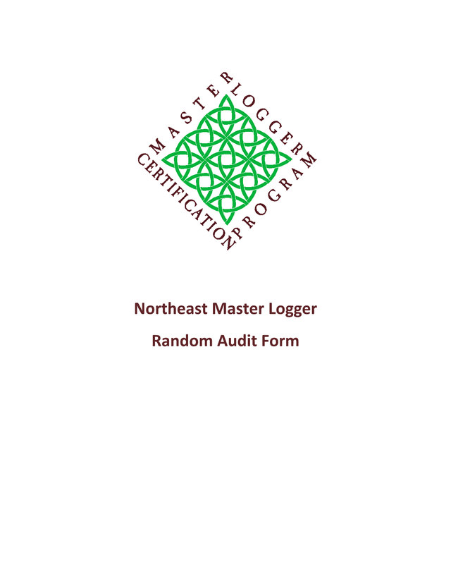 Northeast Master Logger Random Audit Form screenshot