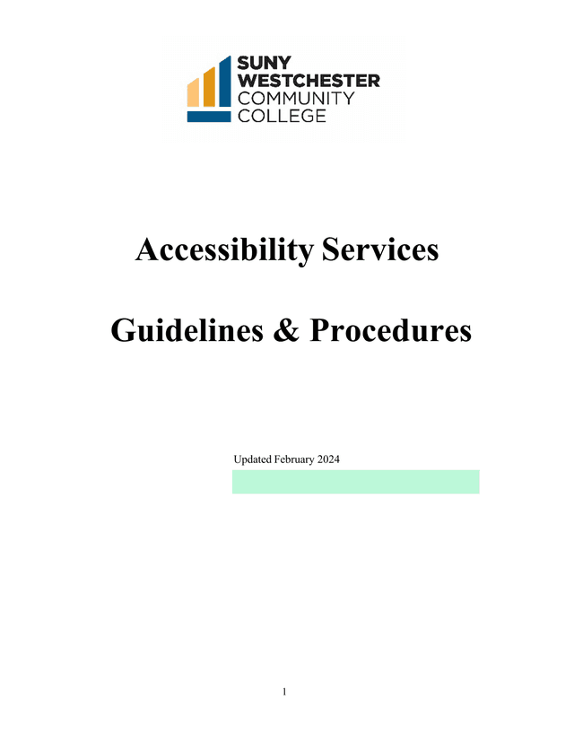 Accessibility Services Guidelines  Procedures screenshot