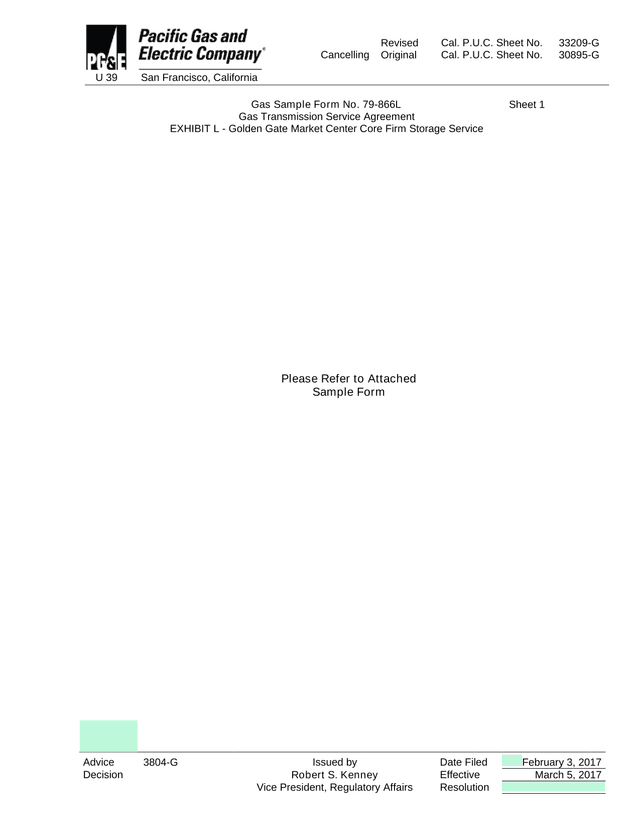 Gas Transmission Service Agreement   Exhibit L screenshot