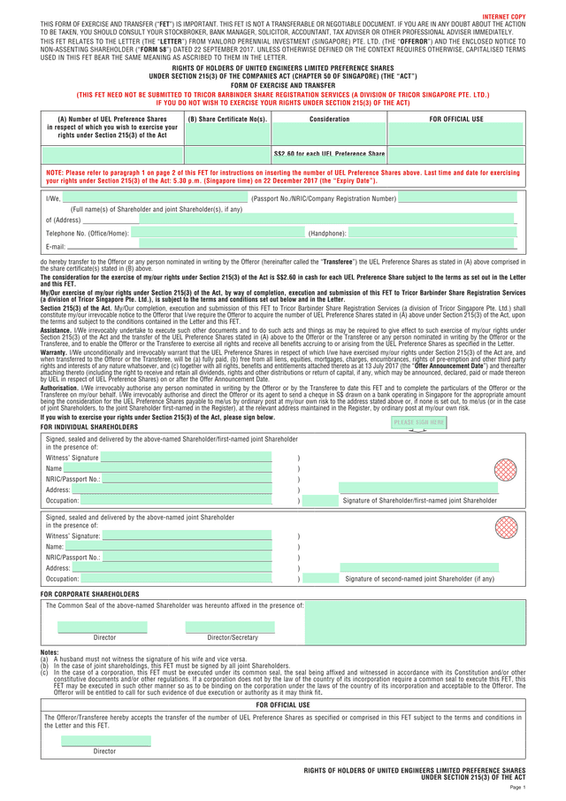 Form Of Exercise And Transfer (FET) screenshot