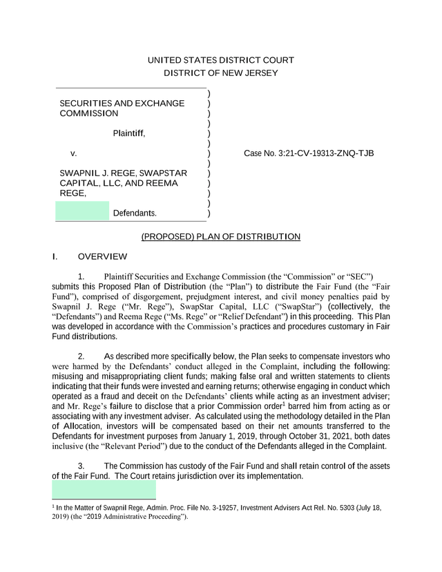 Proposed) Plan Of Distribution screenshot