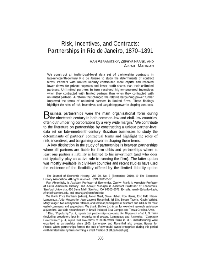 Risk, Incentives, And Contracts Partnerships In Rio De Janeiro, 18701891 screenshot