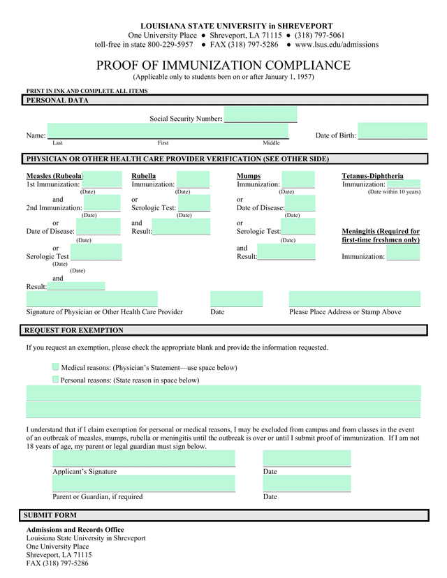 Proof Of Immunization Compliance screenshot