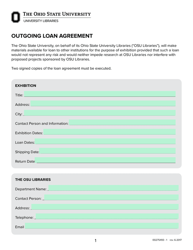 Outgoing Loan Agreement screenshot