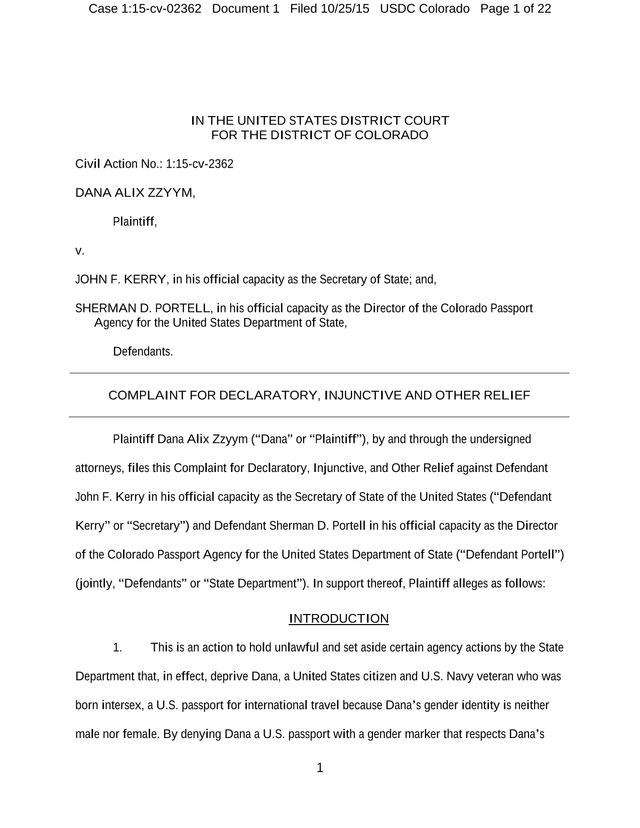 Complaint For Declaratory, Injunctive And Other Relief screenshot