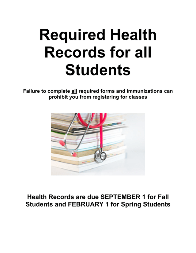 Required Health Records For All Students screenshot