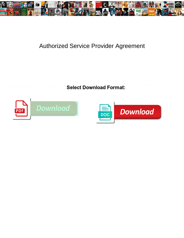 Authorized Service Provider Agreement screenshot
