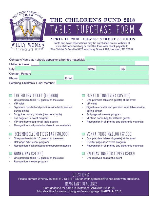Table Purchase Form screenshot