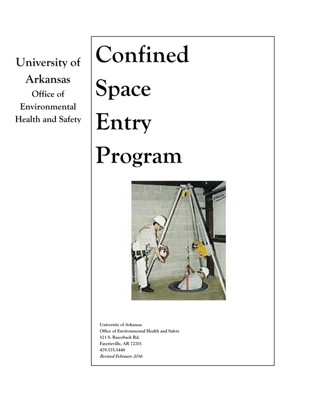 Confined Space Entry Program screenshot