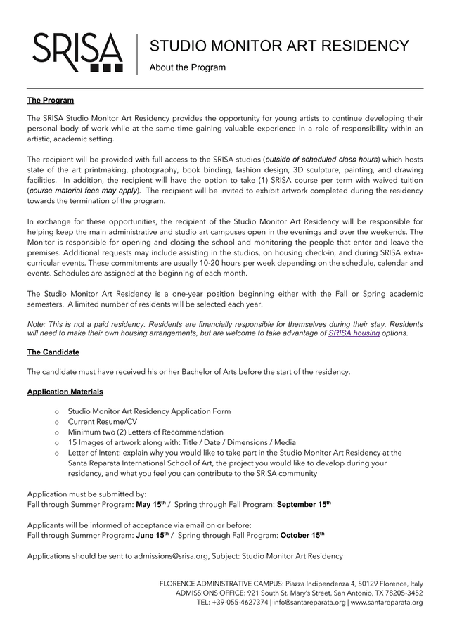 Studio Monitor Art Residency Program screenshot