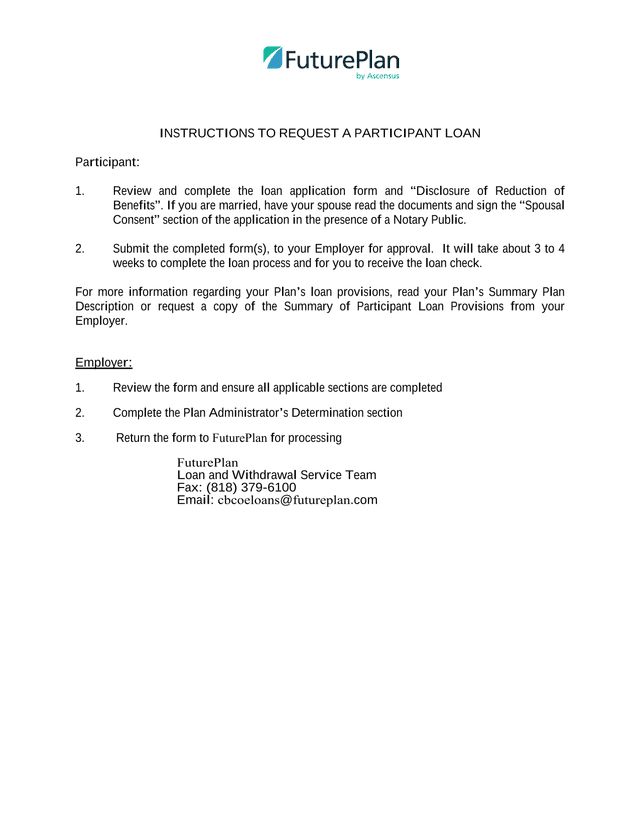 Application For Participant Loan screenshot