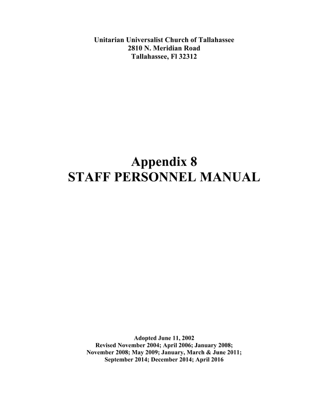 Staff Personnel Manual screenshot