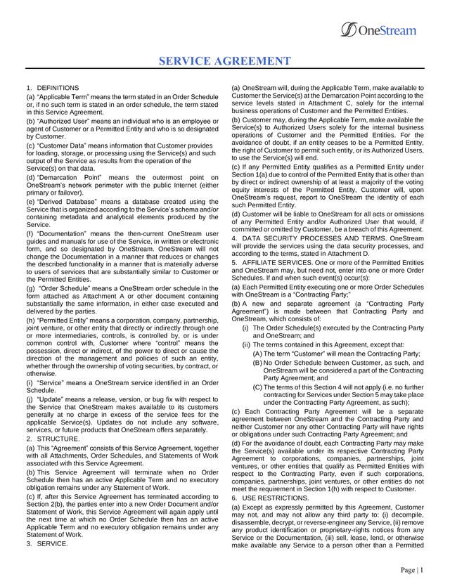 SERVICE AGREEMENT screenshot