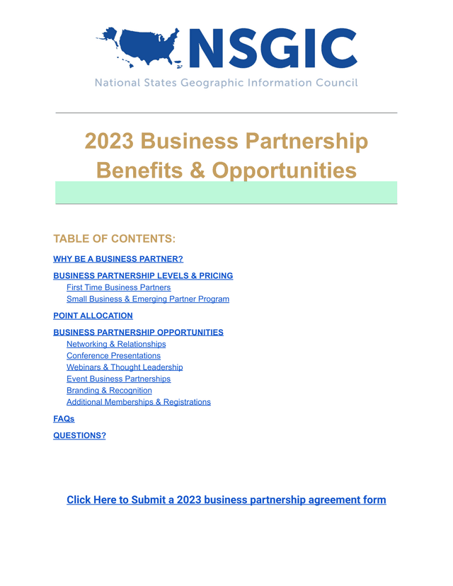 2023 Business Partnership Benefits  Opportunities screenshot