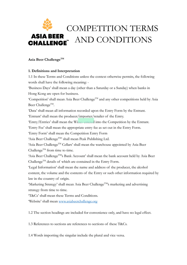 Competition Terms And Conditions screenshot