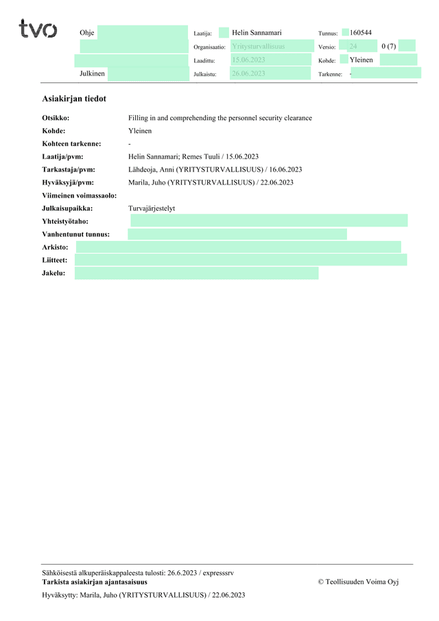 Filling In And Comprehending The Personnel Security Clearance screenshot