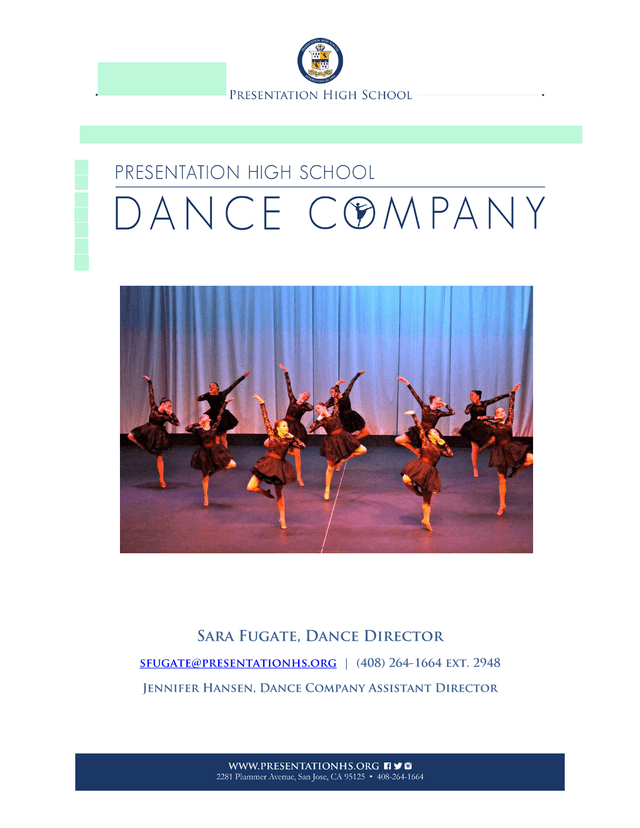 Presentation Dance Company Registration Packet screenshot