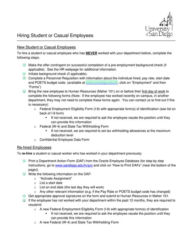 Hiring Student Or Casual Employees screenshot