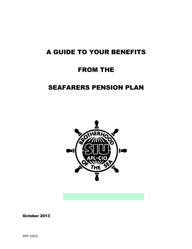A Guide To Your Benefits From The Seafarers Pension Plan screenshot