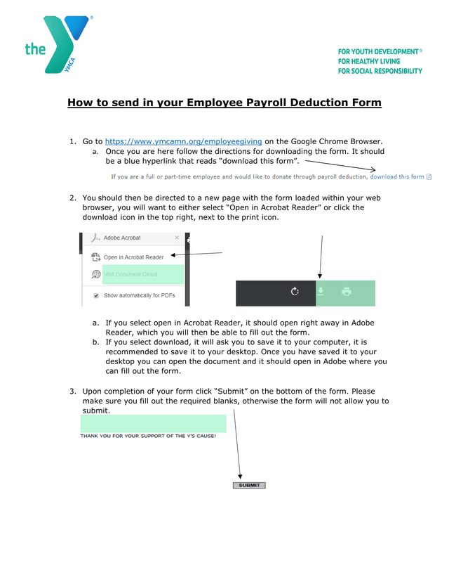 Employee Payroll Deduction Form screenshot