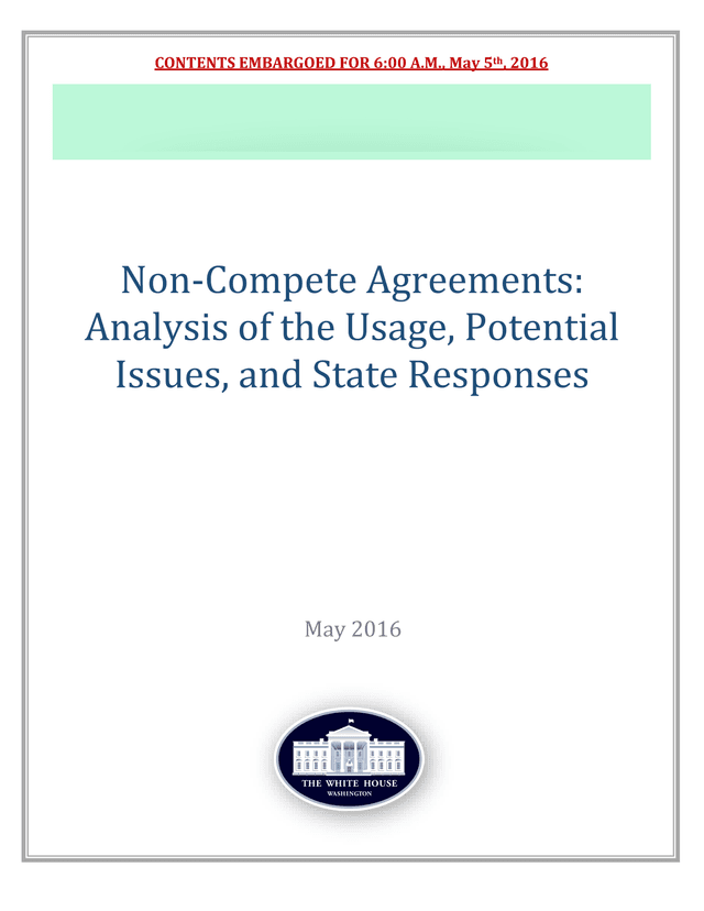 Non Compete Agreements Analysis Of The Usage, Potential Issues, And State Responses screenshot
