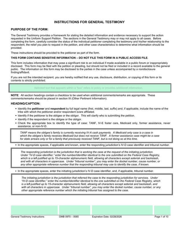 General Testimony screenshot