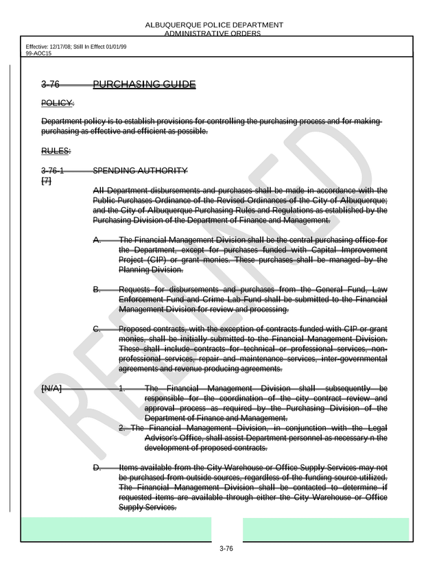 Administrative Order 3 76 Purchasing Guide screenshot