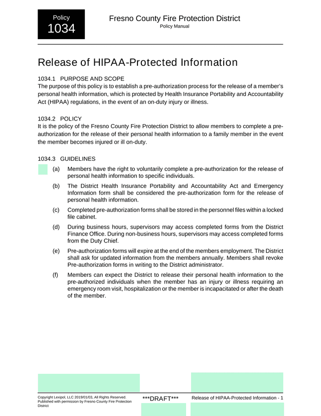 Release Of HIPAA Protected Information screenshot