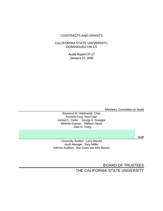Contracts And Grants Audit Report 07 17 screenshot