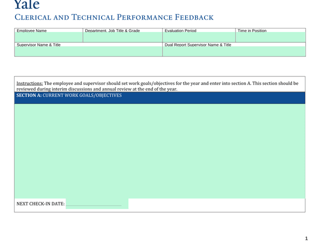 Clerical And Technical Performance Feedback screenshot