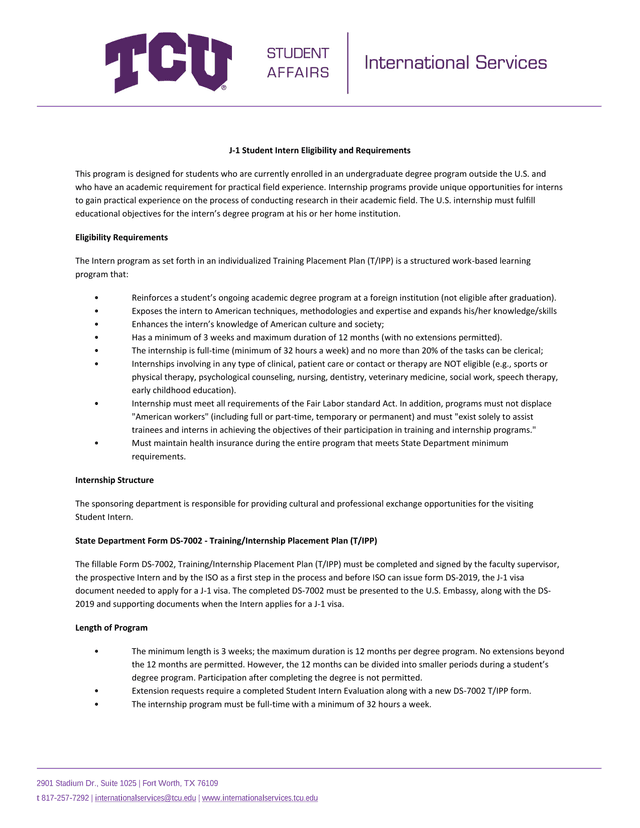 J 1 Student Intern Eligibility And Requirements screenshot