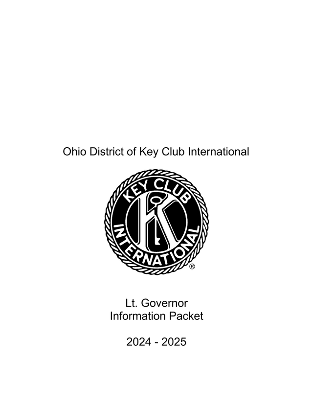 Ohio District Key Club International Lt. Governor Information Packet screenshot