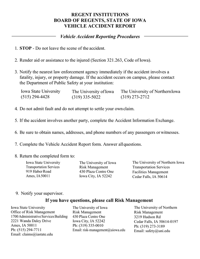 Vehicle Accident Report screenshot