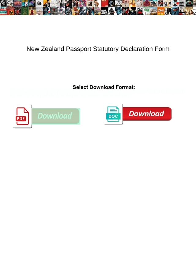 New Zealand Passport Statutory Declaration Form screenshot
