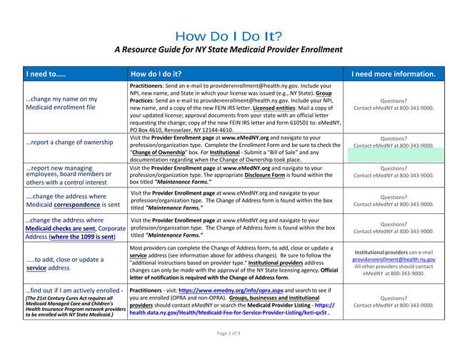 How Do I Do It A Resource Guide For NY State Medicaid Provider Enrollment screenshot